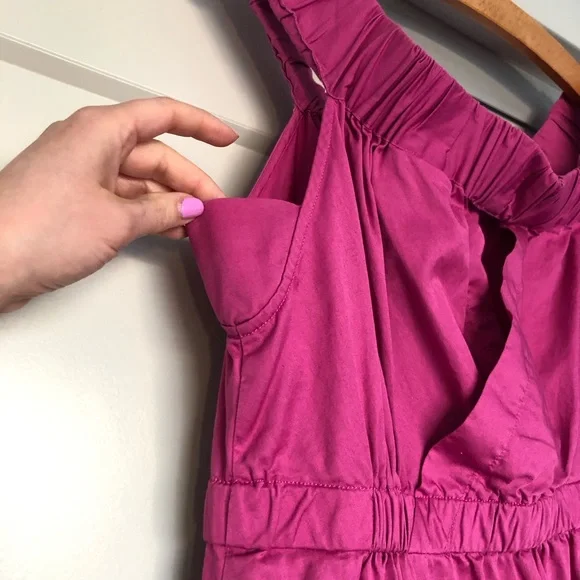 Maeve Anthropologie off shoulder dress | Fuchsia - Picture 7 of 9